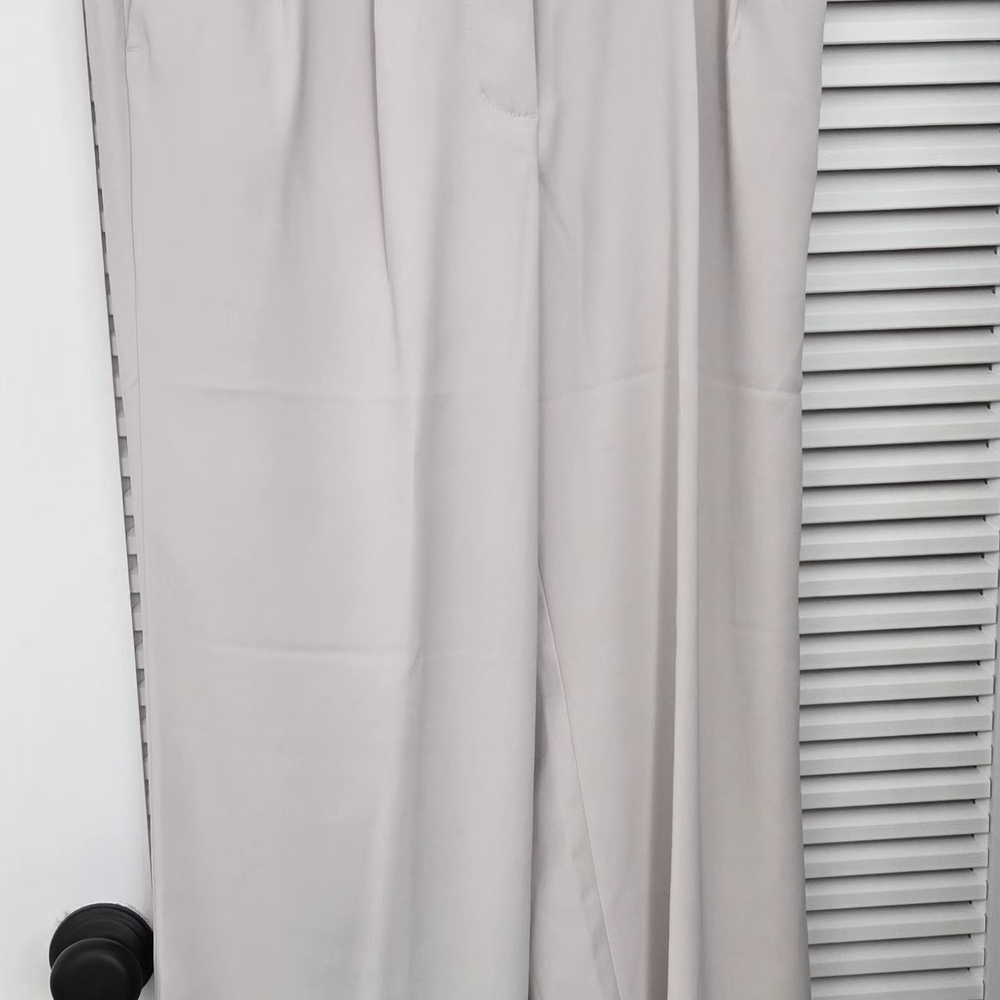Quince Cream High-Rise Wide-Leg Trousers - Picture 2 of 6